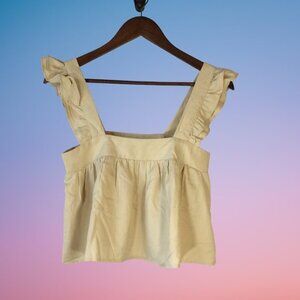 B O G Collective Women's Beige Cropped Tank Top XS NWOT